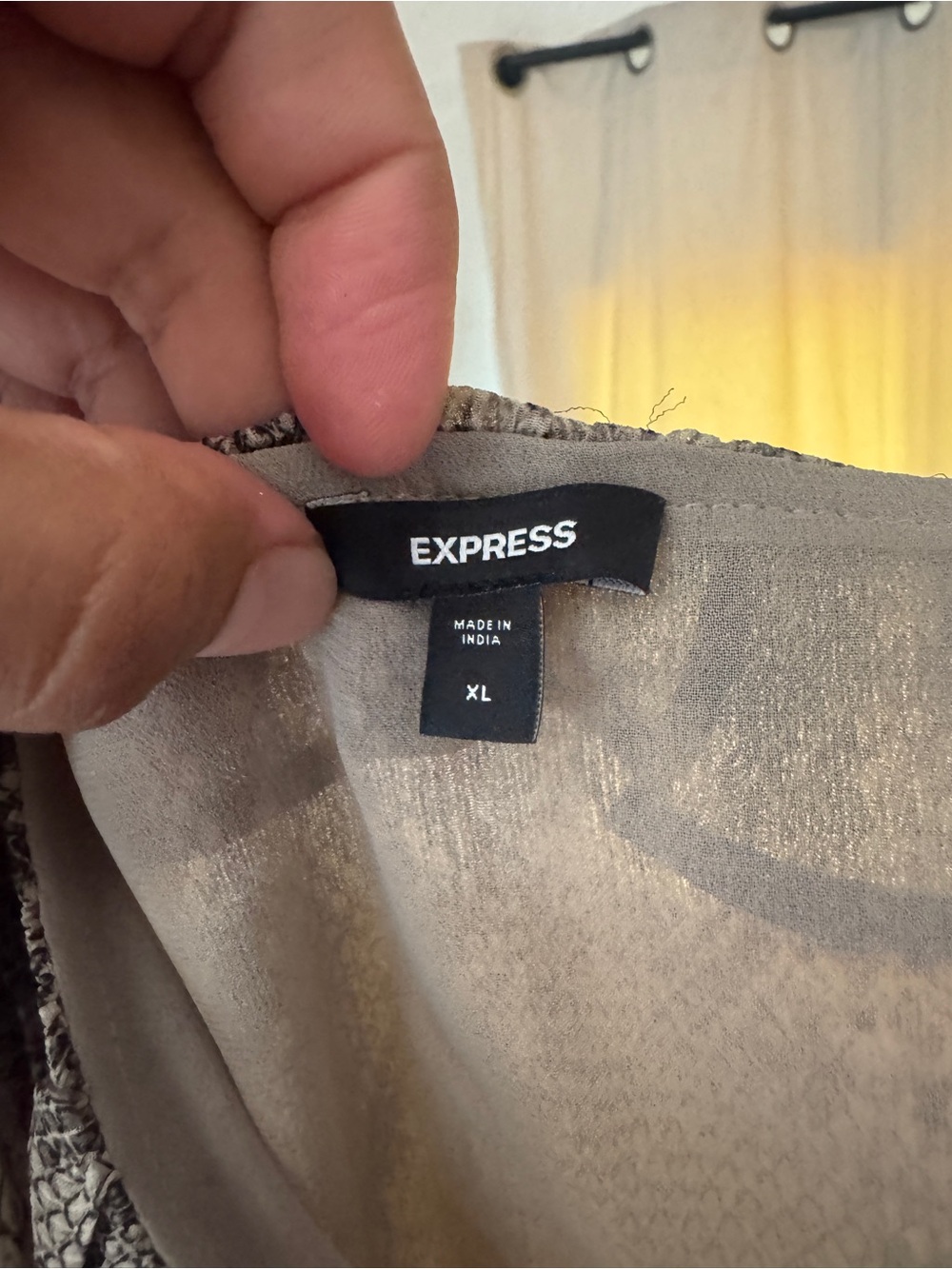 Express Gray Snake-Print Ruffle Cami - Picture 3 of 3